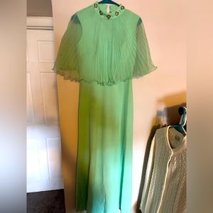 Blue vintage high neck dress